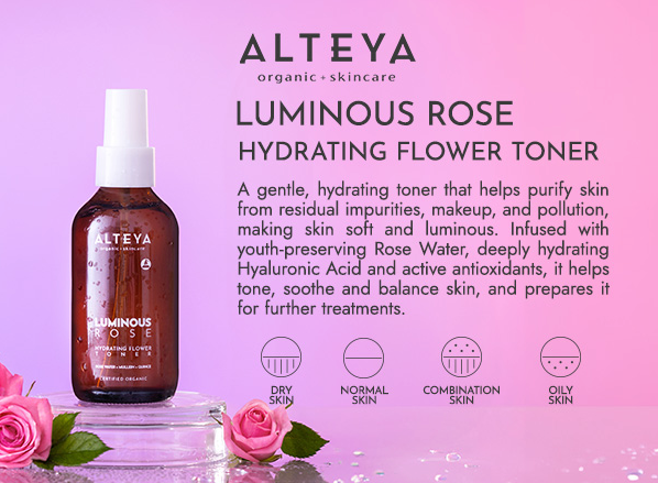 Hydrating Flower Toner Luminous Rose - 4 Fl Oz Set of 2 (new)