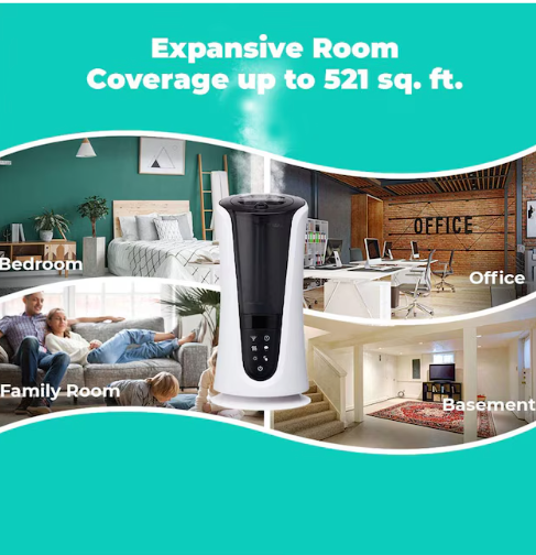 HOMEDICS Top-Fill 85-Hour 1.38-Gallon Tower Cool mist/Warm mist Humidifier (For Rooms Up To 521.0-sq ft ) (New)