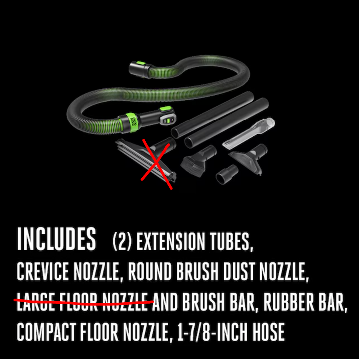 EGO POWER+ 56-volt 9-Gallon 5 HP Cordless Wet/Dry Shop Vacuum with Accessories Included (4.0 aH Battery Included) (used)