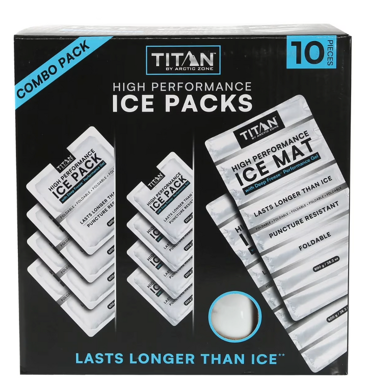 Titan by Arctic Zone High Performance Ice Packs, 10 Pack Combo (open box)