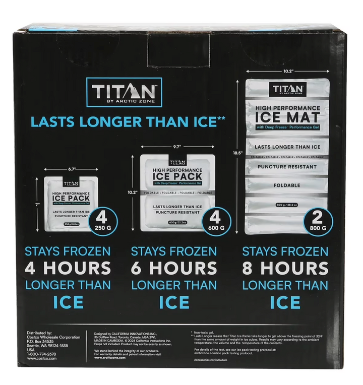 Titan by Arctic Zone High Performance Ice Packs, 10 Pack Combo (open box)