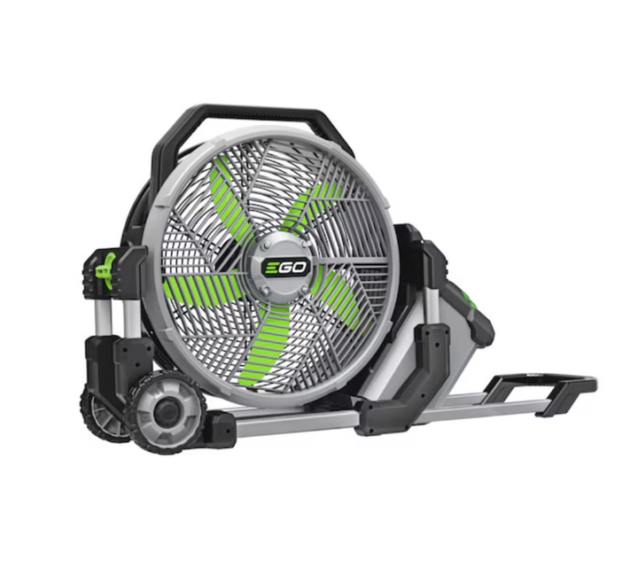 EGO 18-in High Velocity Indoor/Outdoor Misting Floor Fan, Battery Powered, in Grey (used)
