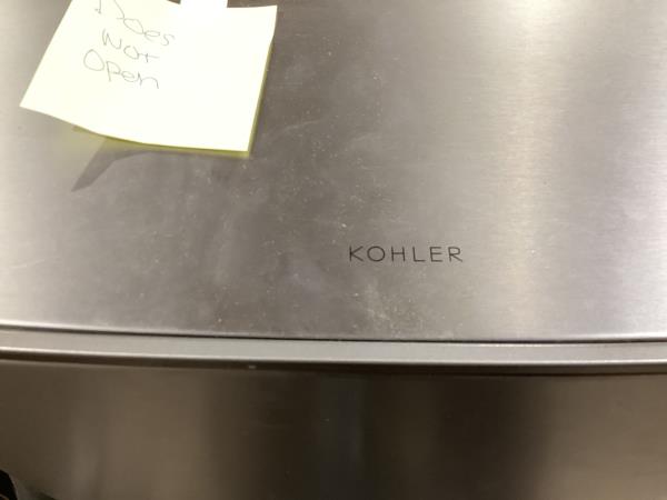 Lot # 2223 Kohler Rectangular Trash Can, Stainless Steel $95