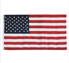 Lot # 64 5.23ft W x 2.92ft H Patriotic Embroidered Flag $37