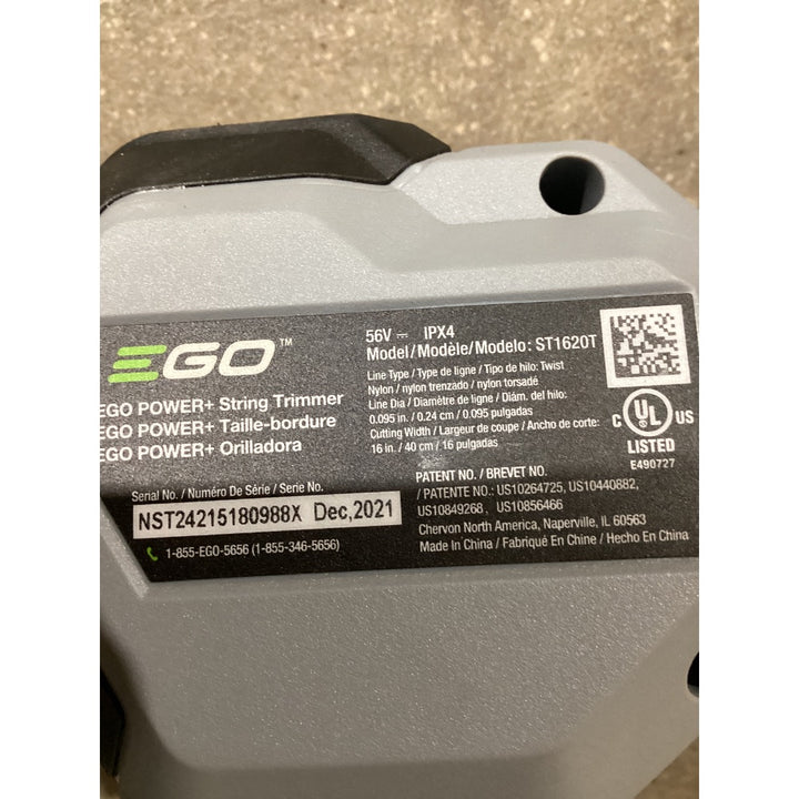 Lot # 1271 EGO POWER+ ST1620T 56V Cordless String Trimmer - 16 inch Cutting Width, Performance Trimming, Green/Gray