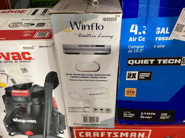 Lot # 1818 Winflo 30in Ductless Range Hood $130