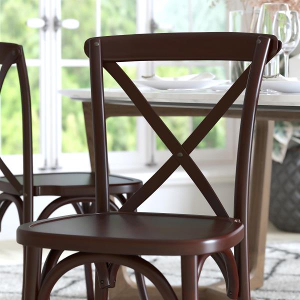 Lot # 2260 Flash Furniture Advantage Walnut X-Back Chair