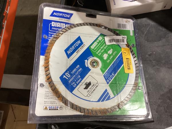 Lot # 943 Norton 10in Turbo Rim Diamond Saw Blade $54.60