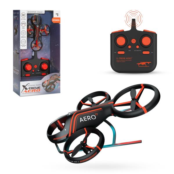 Lot # 429 Sharper Image® X-Treme Aero Mini Drone, 4.6" RC Stunt Helicopter, 2.4 GHz Long Range Remote Control, Quiet Indoor & Outdoor Toy, Lightweight Durable, Kids & Adult Beginner Pocket Drone, Small Gift
