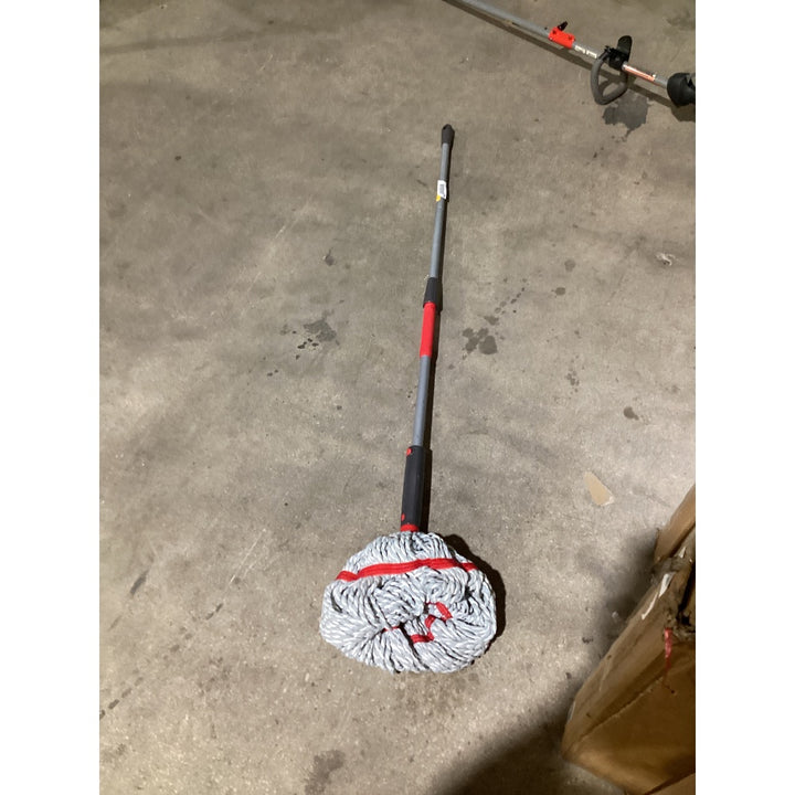 Lot # 1440 Rubbermaid Spin Mop - Absorbent String Head, Adjustable Handle, Grey/Red