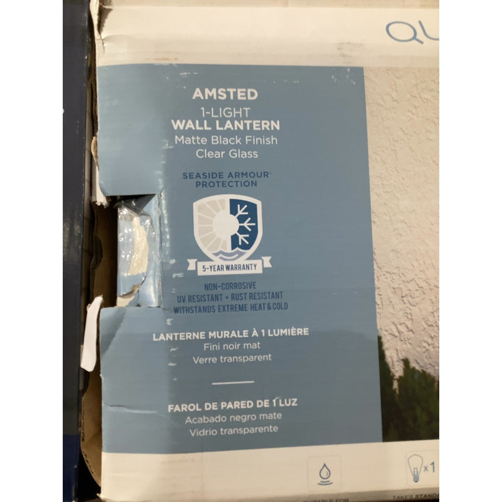 Lot # 934 Quoizel Drescher Matte Black Outdoor Wall Light $159