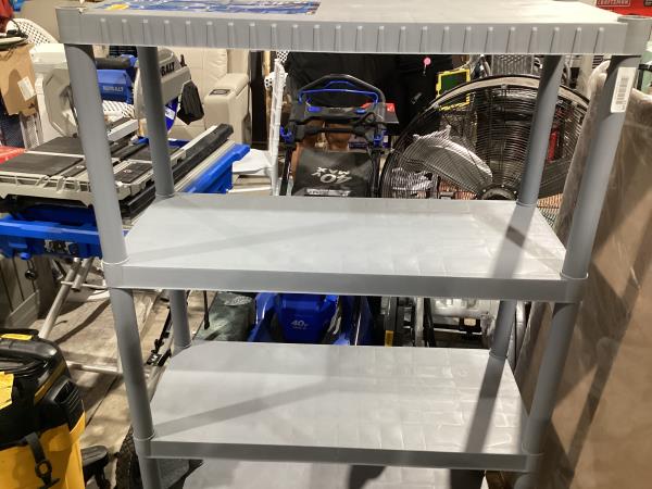 Lot # 2129 Blue Hawk Plastic 4-Tier Utility Shelving $40