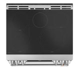 GE Cafe 30-in 5 Burners 4.3-cu ft / 2.4-cu ft Self & Steam Cleaning Air Fry Convection Oven Slide-in Double Induction Range (Stainless Steel)