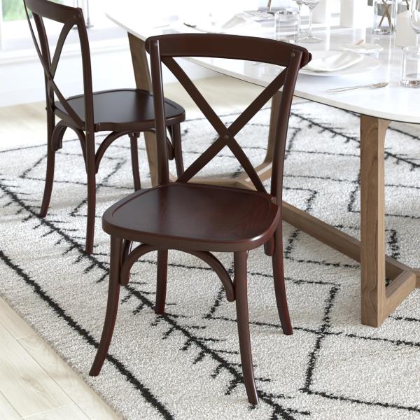 Lot # 2257 Flash Furniture Advantage Walnut X-Back Chair