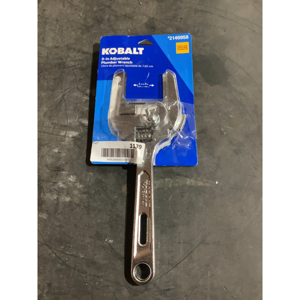 Lot # 1139 kobalt plumber wrench $16.78