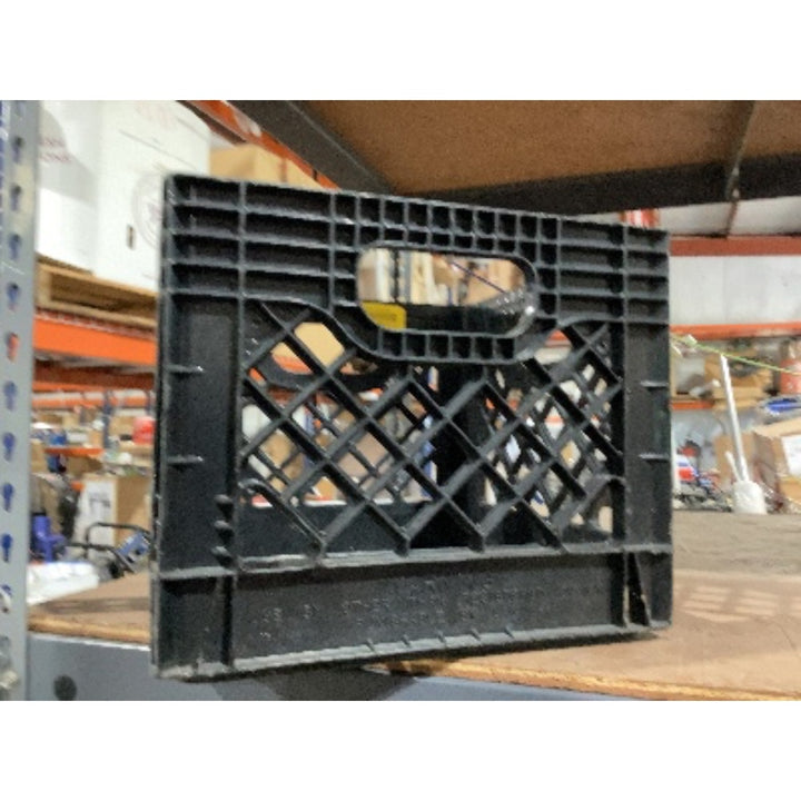 Lot # 631 Black Grid Plastic Milk Crate $10.00