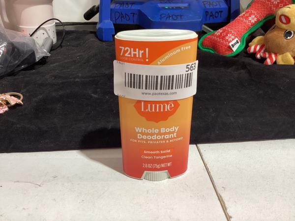 Lot # 563 Lume Whole Body Deodorant - Smooth Solid Stick - 72 Hour Odor Control - Aluminum Free, Baking Soda Free and Skin Safe - 2.6 Ounce (Clean Tangerine)