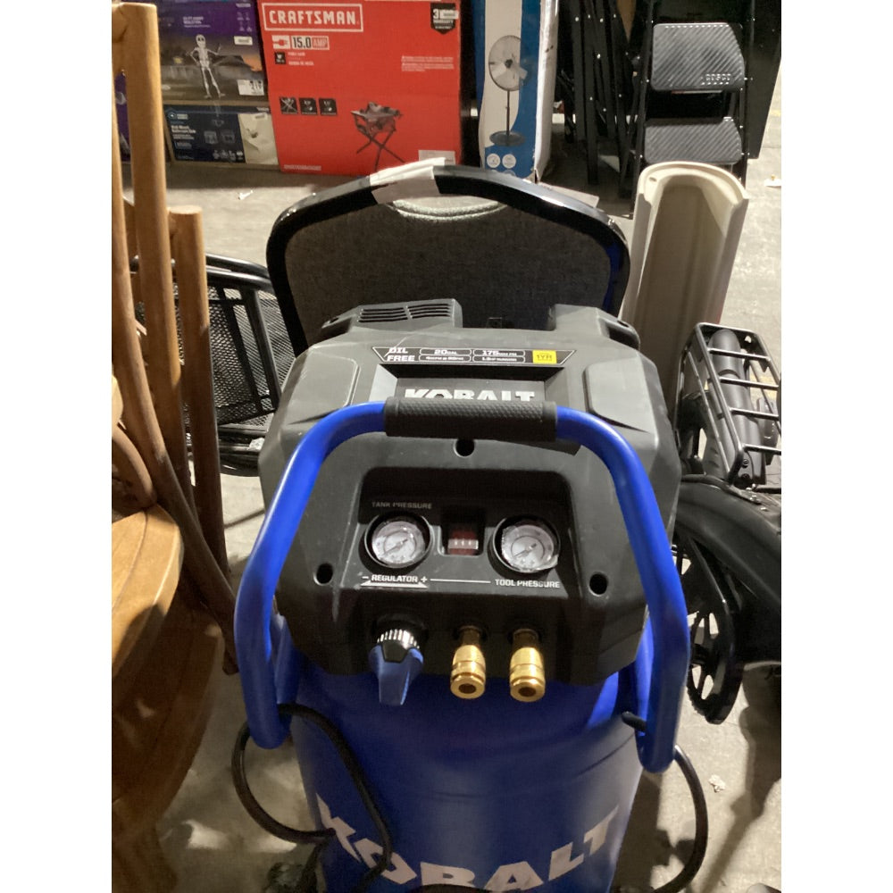 Lot # 2470 Kobalt 20-Gallon Portable Electric 175 PSI Vertical Air Compressor $349