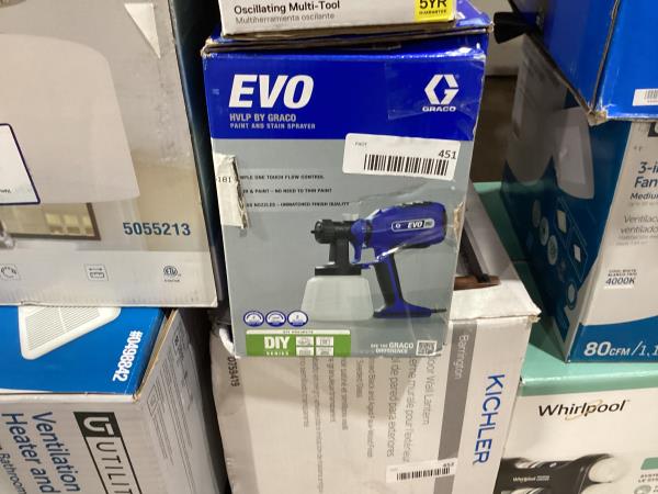 Lot # 451 EVO HVLP Handheld Paint and Stain Sprayer with Adjustable Spray Pattern