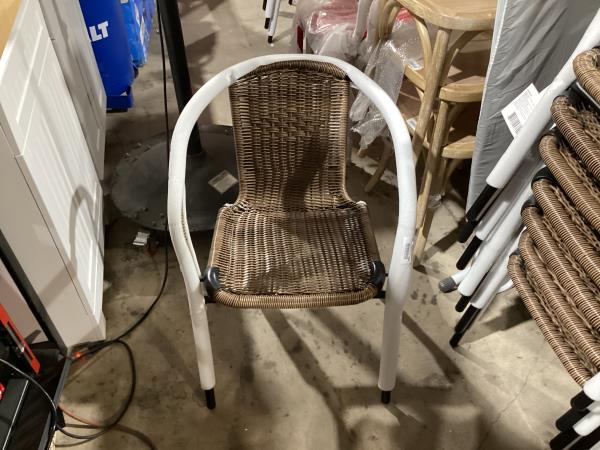 Lot # 1961 Flash Furniture Rattan Stack Chair, Brown $51