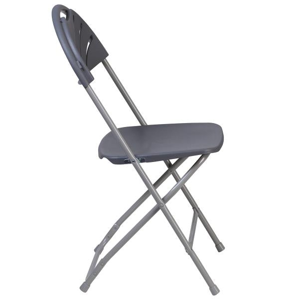 Lot # 2187 Flash Furniture HERCULES Series 650 lb. Capacity Charcoal Plastic Fan Back Folding Chair