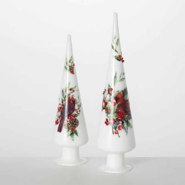 Lot # 80 Sullivans Cardinal Xmas Cone Tree Set of 2, $65