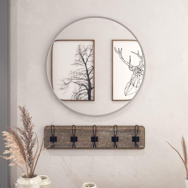 Lot # 1690 HBCY Creations Wall Mount 24 Inch Round Wall Mirror $65