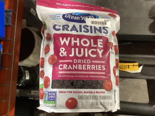 Lot # 1140 Ocean Spray Dried Cranberries 64 Oz 36-PK $26.89