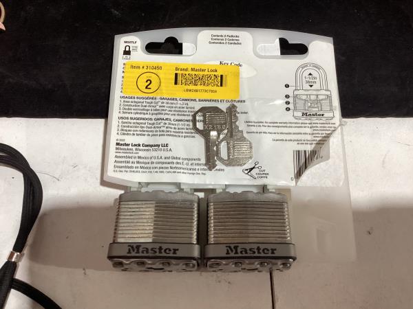 Lot # 548 Master Lock Heavy Duty Outdoor Padlock w/Key $39