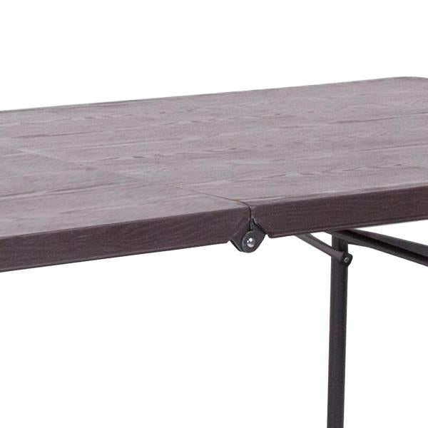 Lot # 1646  6-Foot Brown Wood Plastic Folding Table $115