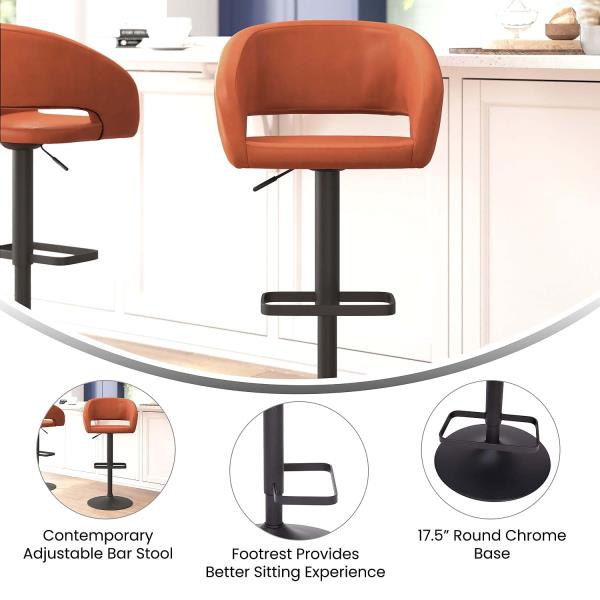 Lot # 1701 Flash Furniture Barstool with Rounded Mid-Back $127
