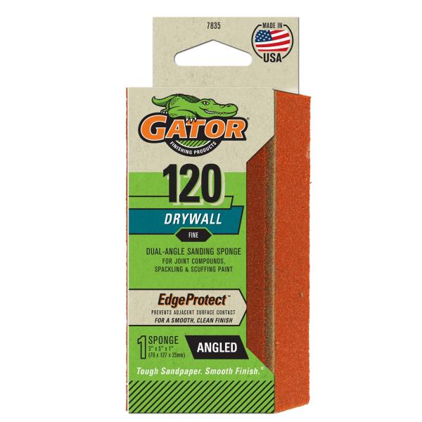 Lot # 84 Gator 783520 Fine 120-Grit Dual-Angle Sanding Sponge, 3 x 5 x 1 Inch