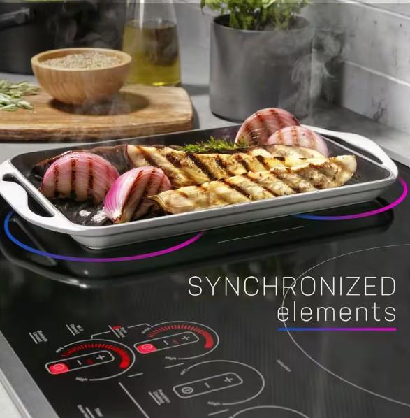 Profile 30 in. 4 Burner Element Smart Smooth Induction Touch Control Cooktop in Stainless Steel