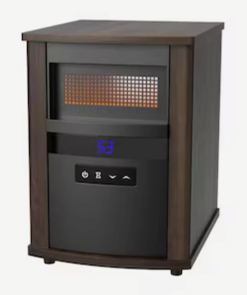 Utilitech Up to 1500-Watt Infrared Quartz Cabinet Indoor Electric Space Heater with Thermostat and Remote Included (open box)