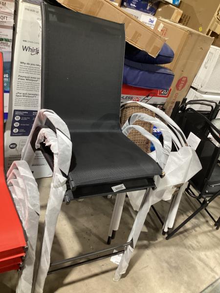 Lot # 2109 Modern Black/Dark Grey Sling Fabric Bar Stool $60