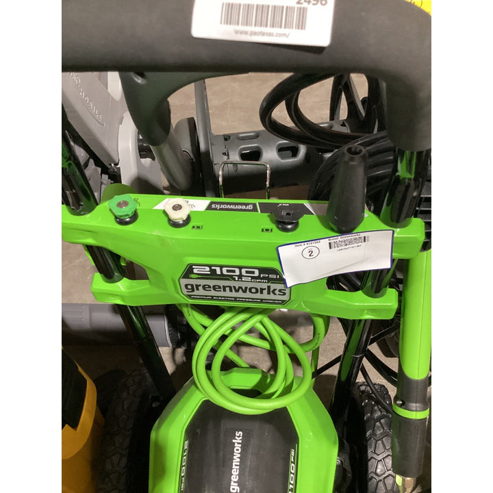 Lot # 2496 Greenworks Cold Water Electric Pressure washer$150