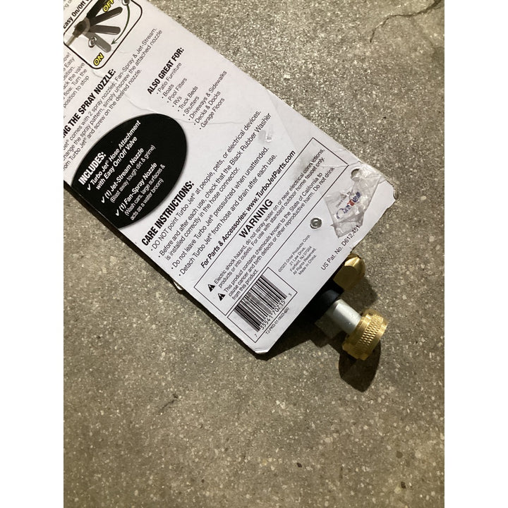 Lot # 1450 Turbo Jet 2-in-1 Power Washer Nozzle & Cleaning Attachment - Adjustable Spray, On/Off Valve, Multi-Purpose, Yellow/Blue