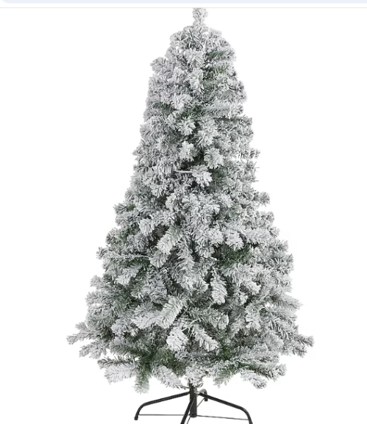 Lot # 1553 Nearly Natural 5-ft Spruce Flocked Artificial Christmas Tree $66
