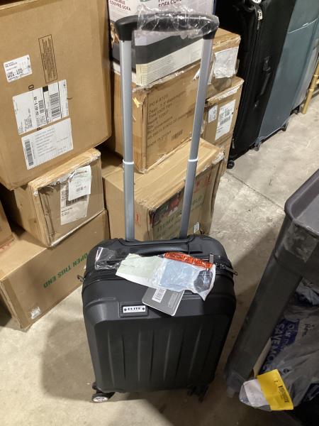 Lot # 1597 Elite Luggage Expandable Hardside Spinner Luggage, Black, 21" Carry-on