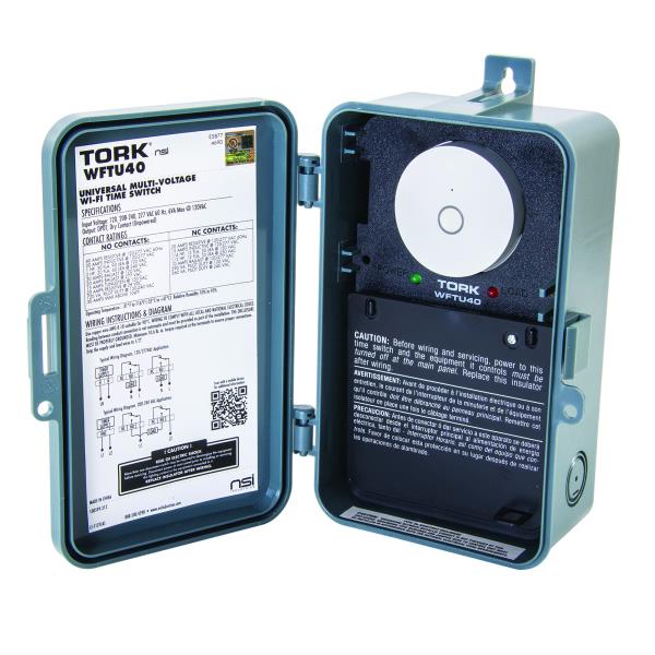 Lot # 1258 NSI WFTU40 a brand of NSI Industries, Indoor/Outdoor Smart 7-Day, Multi-Voltage Time Switch with Wi-Fi App Integration, 40 Amp, Gray