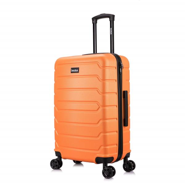 Lot # 1555 InUSA Trend Plastic 4-Wheel Spinner Luggage, Orange (IUTRE00M-ORA)