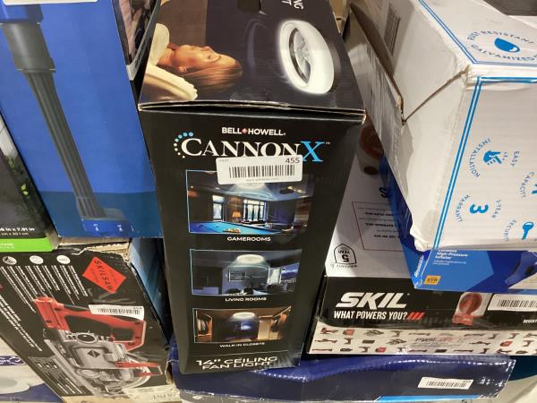 Lot # 455 CannonX 14” Low Profile Ceiling Fans with Lights and Remote, Modern Fandelier Ceiling Fan with Light, 6 Speeds, 3 Lighting Modes 3500K-5500K, Flush Mount for Bedroom, LED 2200 Lumens, ETL Certified
