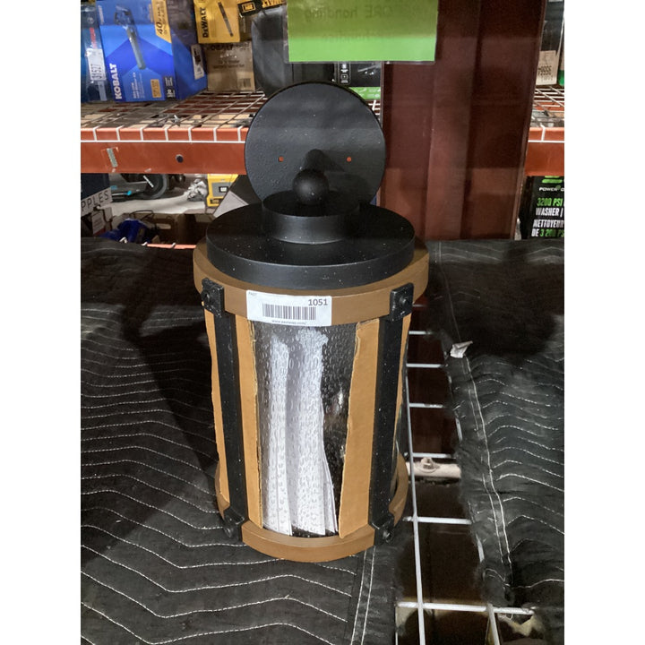 Lot # 1051 Kichler Outdoor Wall Lantern Model 49496A - Dark Bronze, Wet Location Rated, Textured Glass