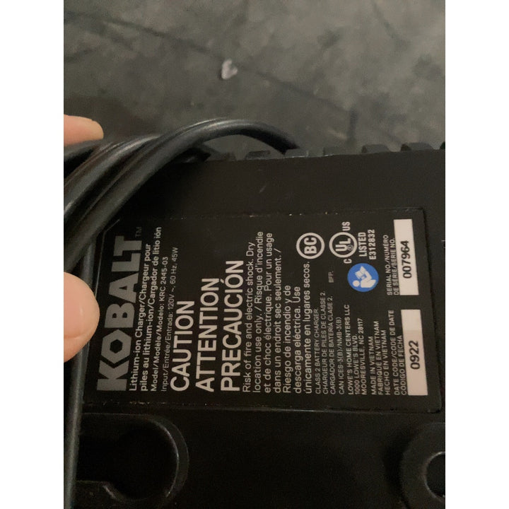 Lot # 626 Kobalt KRC 2445-03 Lithium-Ion Battery Charger $25.00
