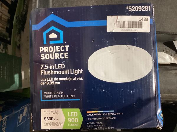 Lot # 1483 Project Source White LED Flush Mount Light