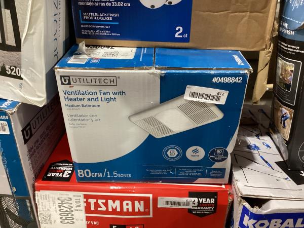 Lot # 612 Utilitech 1-1/2 80-cfm White $125