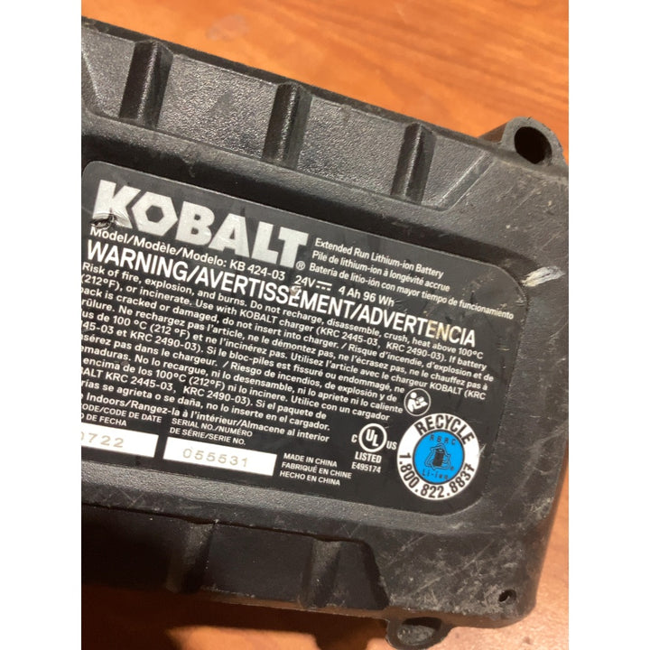 Lot # 1190 KOBALT 24V 4.0Ah KB 424-03 Battery As-Is $20