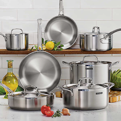 Tramontina Stainless Steel 12pc Cookware Set (OPEN BOX,USED)