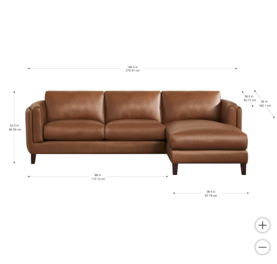 Antilles 2-piece Leather Sectional