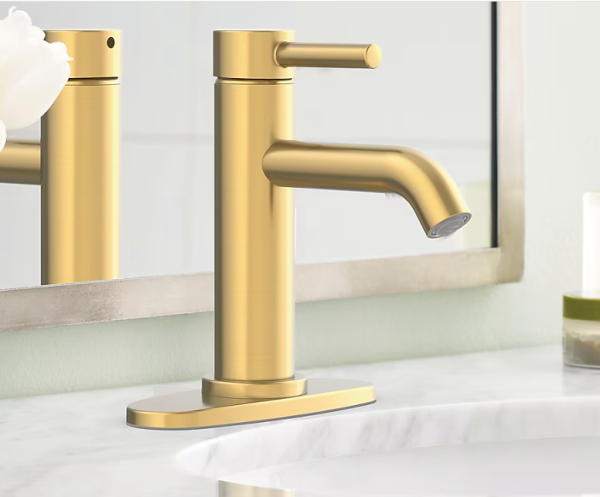 Lot # 114 allen + roth Gold Bathroom Sink Faucet $109